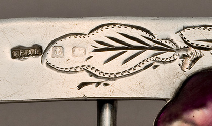 Antique Silver and Mother of Pearl Belt Buckle